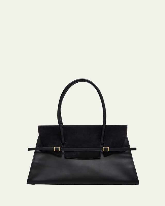 River Suede Flap Leather Shoulder Bag